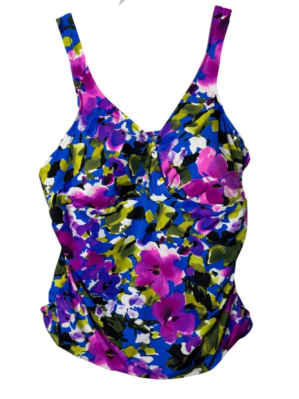 Miraclesuit Tankini Top Size 20 Plus Floral Tummy Control Underwire Swim